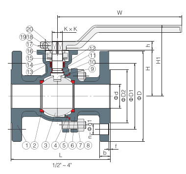DIN FLANGE STAINLESS STEEL BALL VALVE-MASONEILAN VALVE