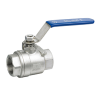 2PC Stainless Steel Full Port Screwed Floating Ball Valve