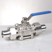 3PC Stainless Steel Floating Clamp Butt Weld 1000WOG Ball Valve