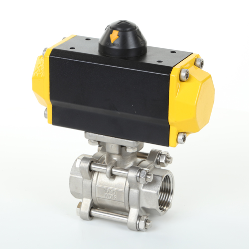 3PC NPT/BSPP/BSPT Full Port Ball Valve with Double Action Pneumatic Actuator