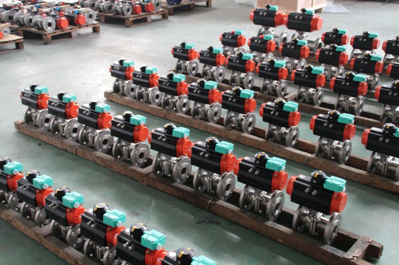pneumatic actuator 2pc flange ball valve
