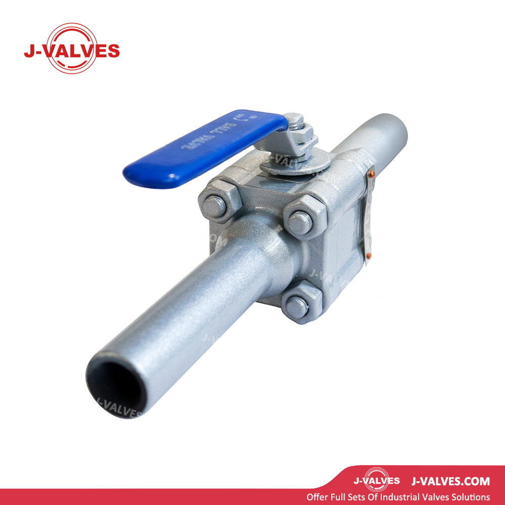 0.75x0.5"800LB A105N Three Piece Extended Floating Ball Valve at Both Ends
