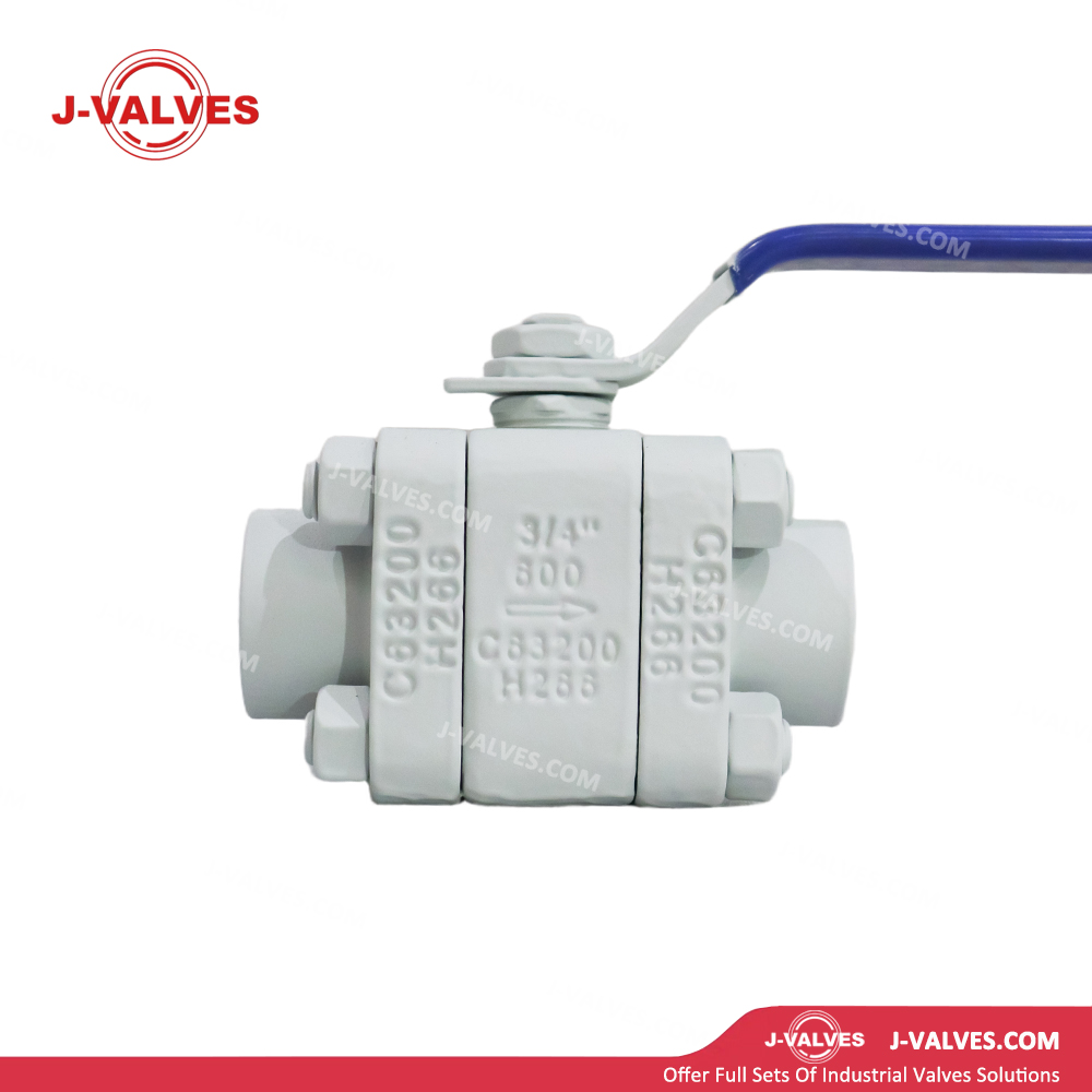3/4 inch 600LB C63200 nickel aluminum bronze high pressure ball valve with blue handle by J-VALVES