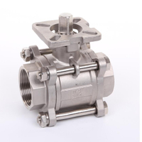 3PC Floating Stainless Steel Ball Valve with ISO5211 Direct Mounting Pad