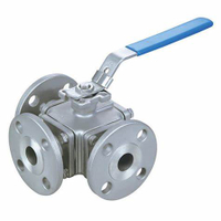 Stainless Steel Floating L/T Flange Three Way Ball Valve