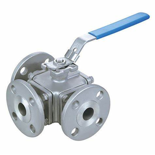 Stainless Steel Floating L/T Flange Three Way Ball Valve