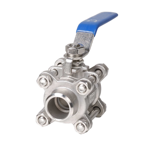 Stainless Steel Three Piece Body Full Port Floating Butt Welded Ends Ball Valve（1000PSI with Lever ）