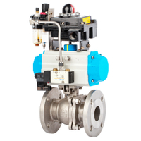 API6D Stainless Steel Floating Flange 2PC Ball Valve with Pneumatic Actuator
