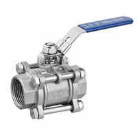 3PC Female Screwed Floating CF8M Stainless Steel Ball Valve