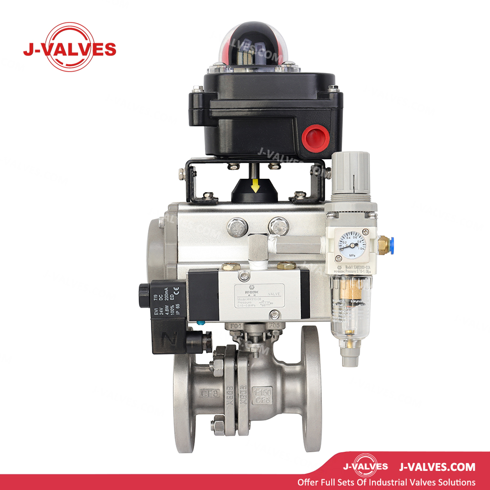 1"150LB CF8 Pneumatic Flanged Floating Ball Valve