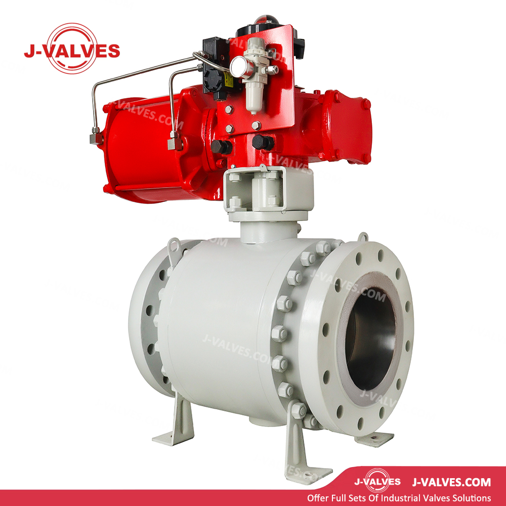 Scotch Yoke Pneumatic Trunnion Ball Valve Anti Static Function
