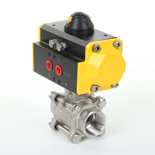 3PC NPT/BSPP/BSPT Full Port Ball Valve with Double Action Pneumatic Actuator