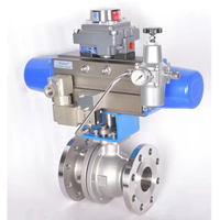 API6D Floating SS Flange 2PC Ball Valve with Pneumatic Actuator & Solenoid Valve