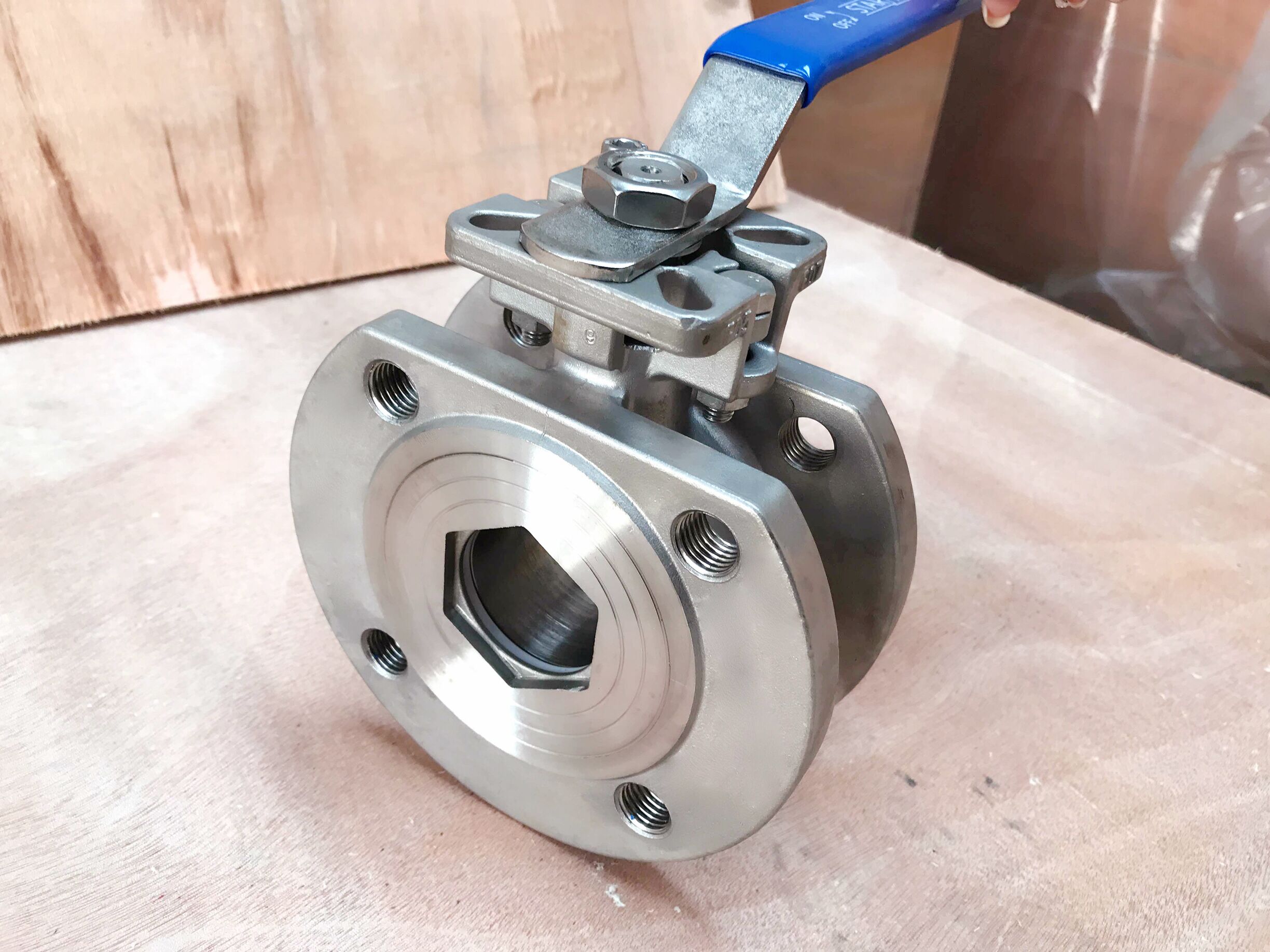 Stainless Steel Wafer Type Reduce Port Floating Ball Valve with ISO5211 High Mounting Pad