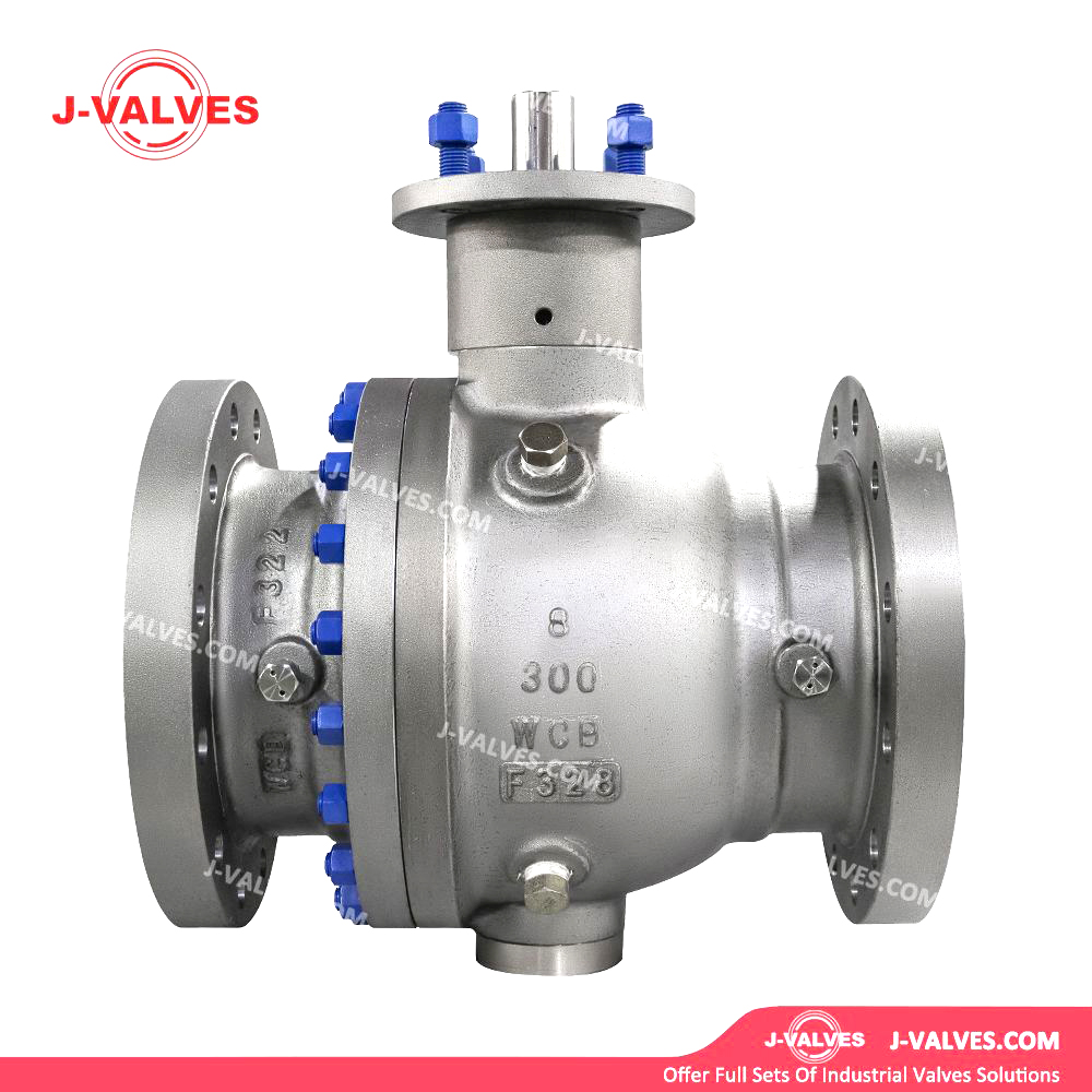 ANSI 300LB 2 Piece Carbon Steel Flange TOP Trunnion Mounted Ball Valve
