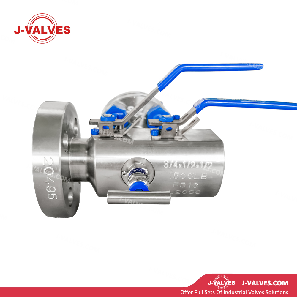 0.75"x0.5"x0.5" 1500LB F316 Stainless Steel DBB Ball Valve