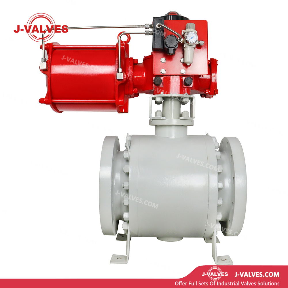 Scotch Yoke Pneumatic Trunnion Ball Valve Anti Static Function