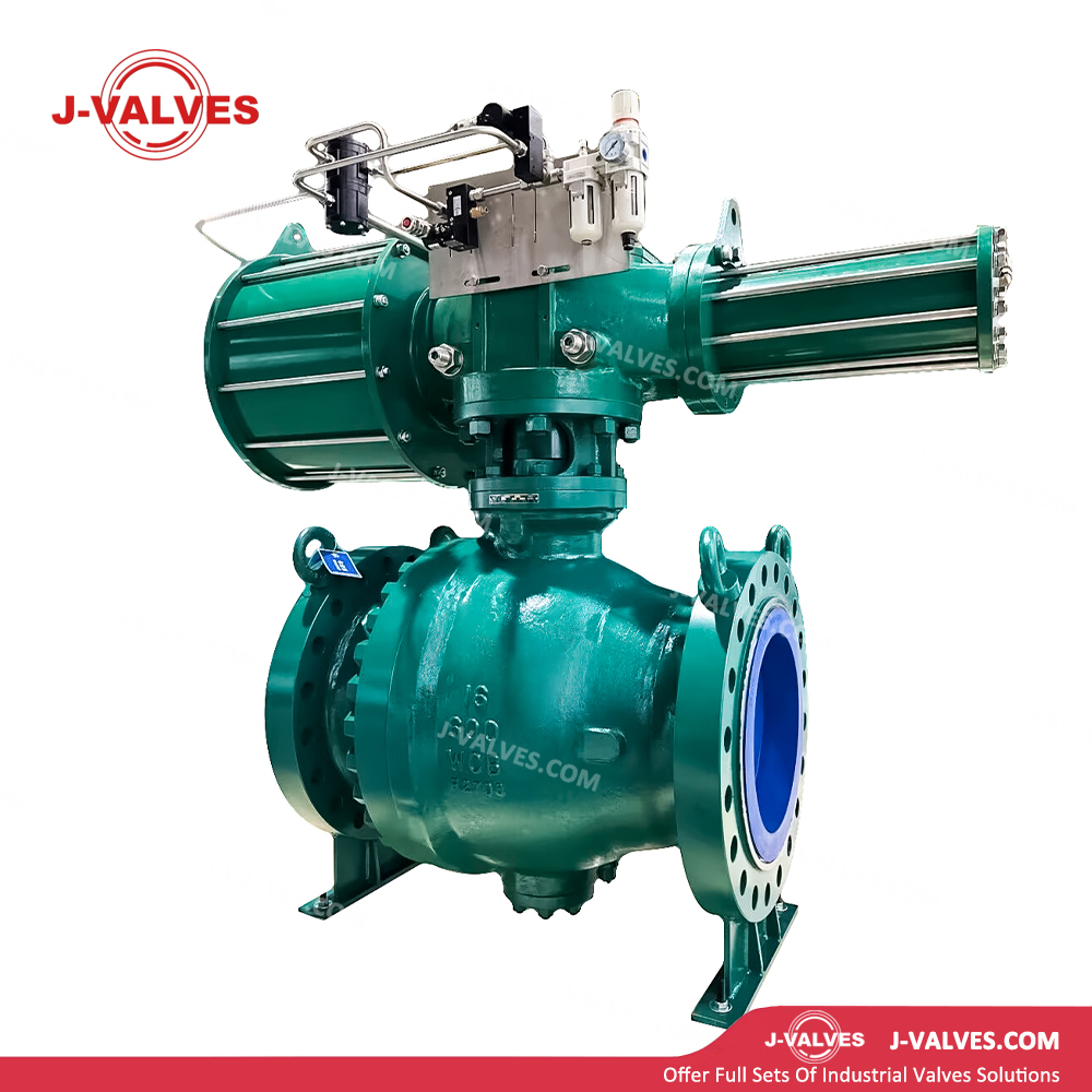 Pneumatic Flanged Trunnion Ball Valve Full Bore Low Resistance