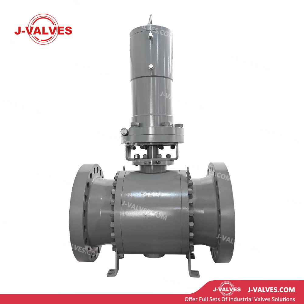 A105 Hydraulic Flanged Trunnion Ball Valve High Pressure Auto Control
