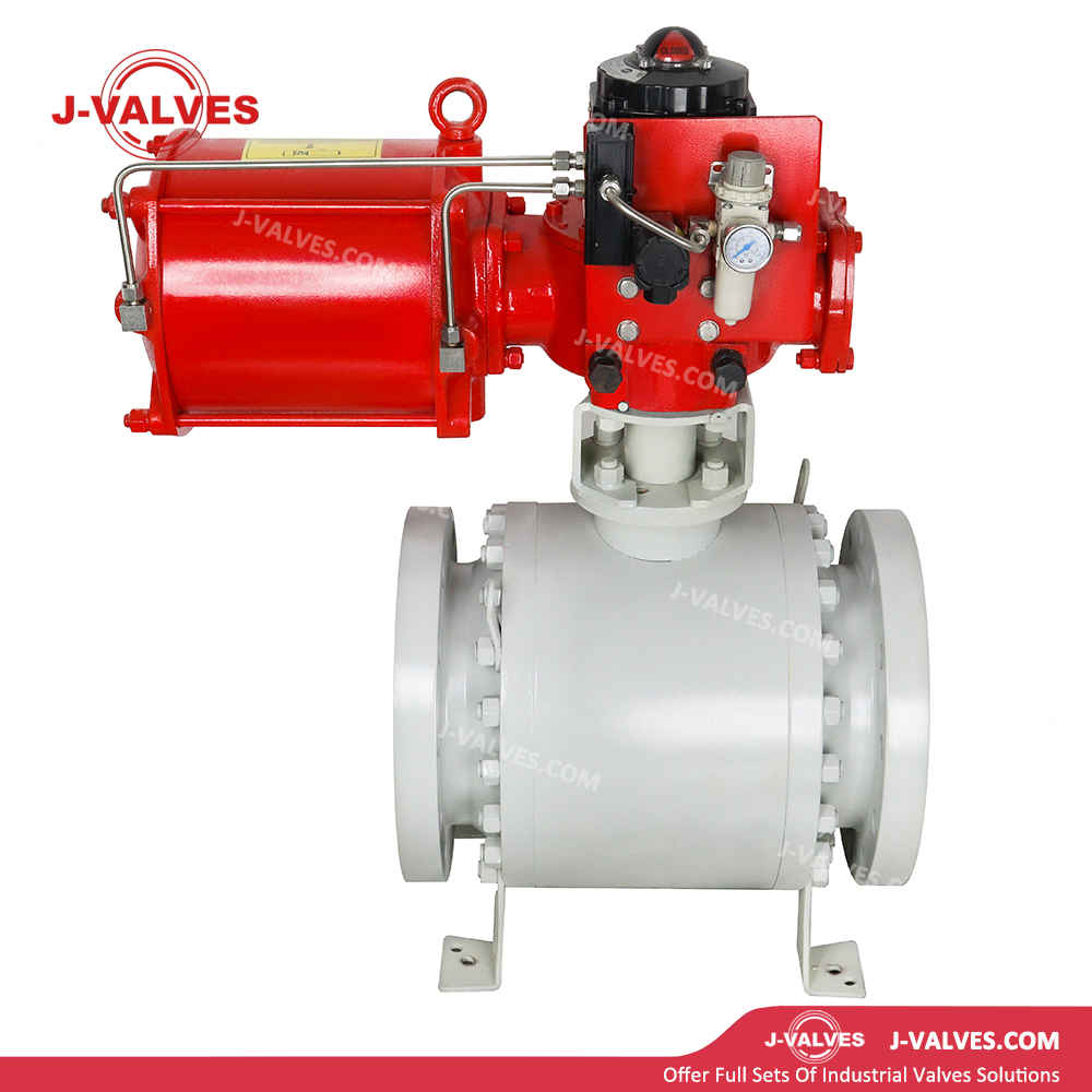 Scotch Yoke Pneumatic Trunnion Ball Valve Anti Static Function