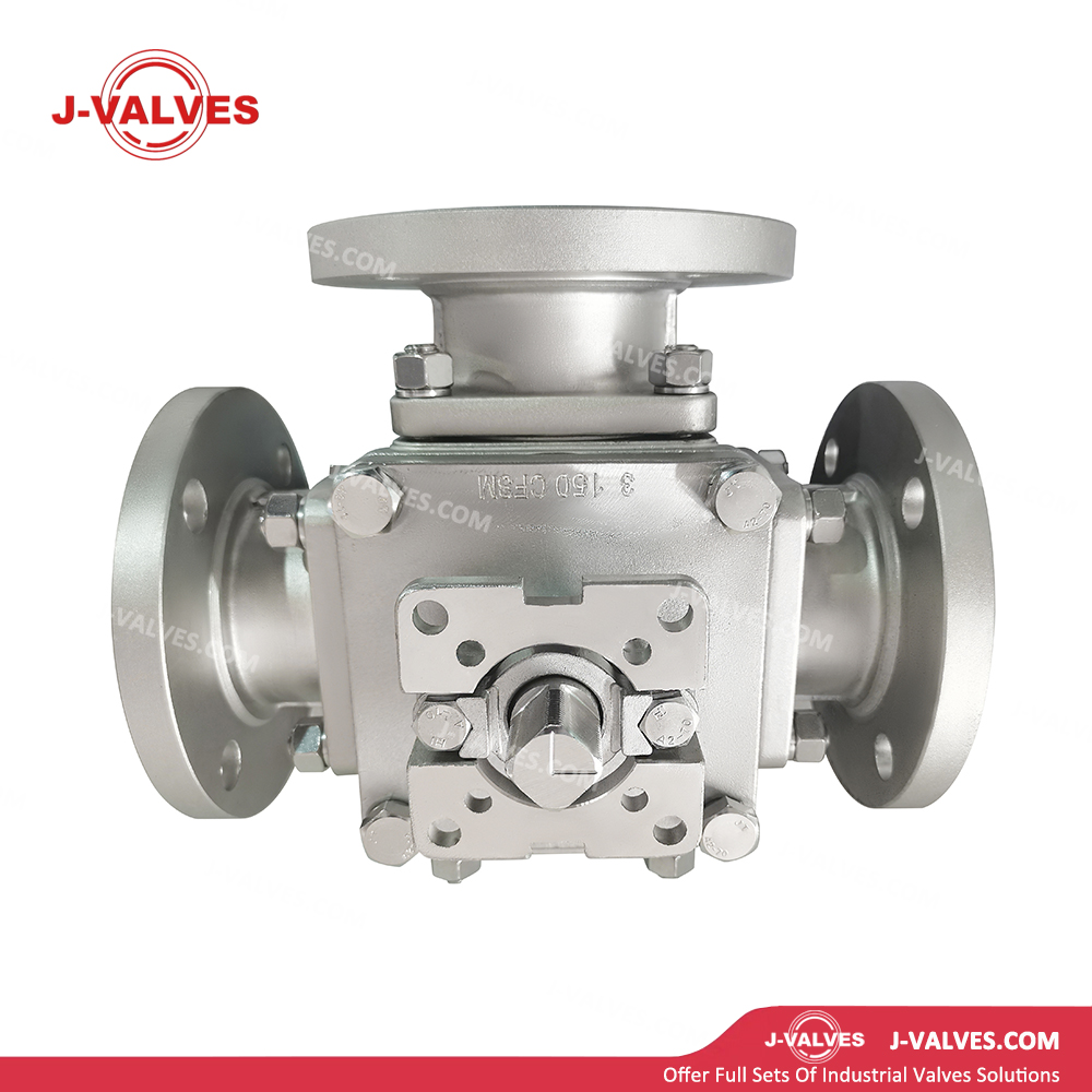 Three Way Flanged Floating Ball Valve
