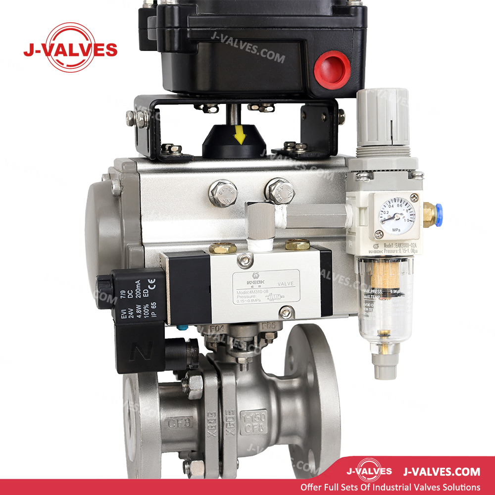 1"150LB CF8 Pneumatic Flanged Floating Ball Valve