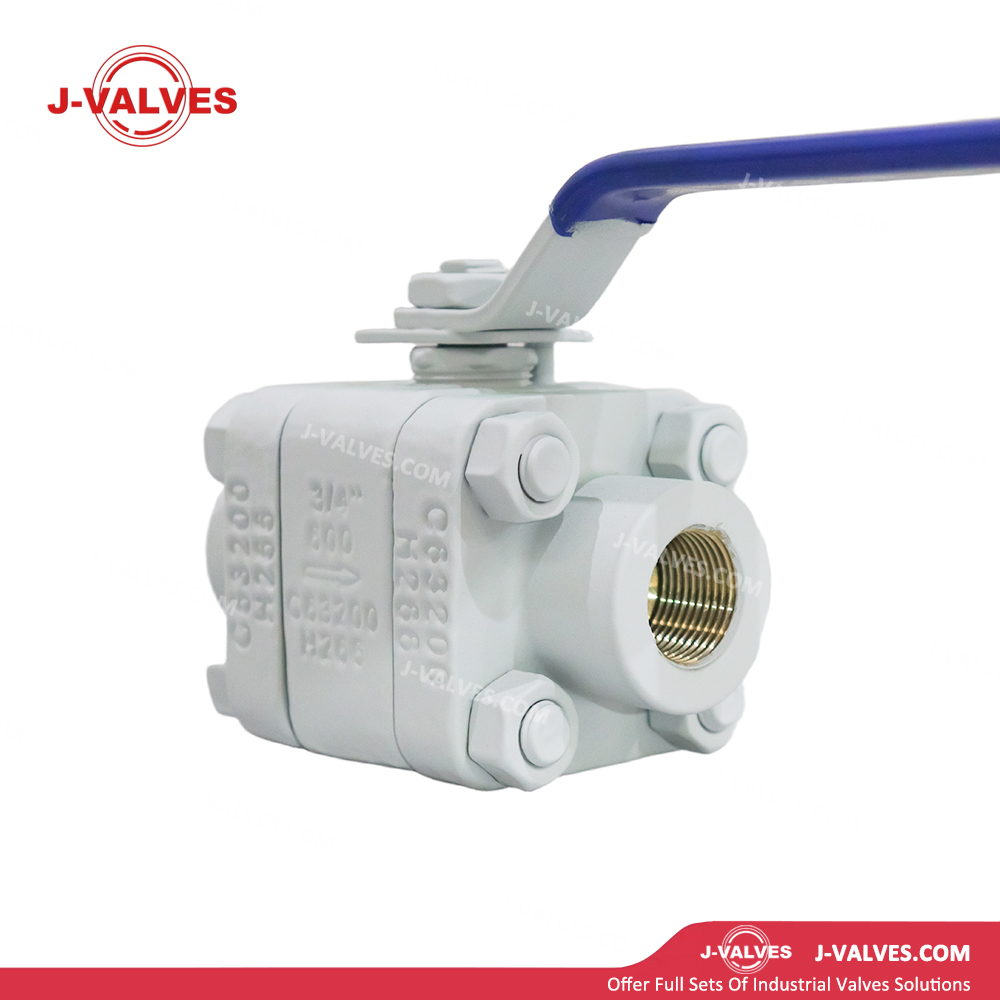 3/4" 600LB C63200 High Pressure Ball Valve, Nickel Aluminum Bronze, Three Piece Body
