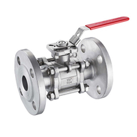 DIN 3PC Stainless Steel Floating Flange Ball Valve with ISO5211 Mounting Pad