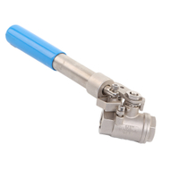 Floating 2PC Screwed ends Stainless Steel Ball Valve with Spring Return Handle
