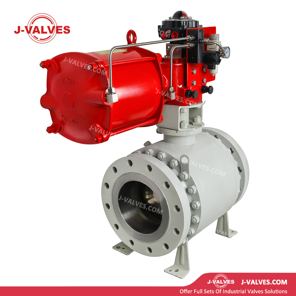 Scotch Yoke Pneumatic Trunnion Ball Valve Anti Static Function