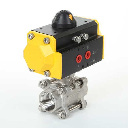 3PC NPT/BSPP/BSPT Full Port Ball Valve with Double Action Pneumatic Actuator