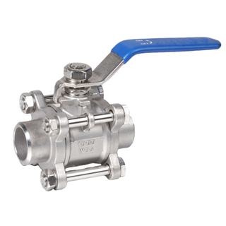 Stainless Steel Three Piece Body Full Port Floating Butt Welded Ends Ball Valve（1000PSI with Lever ）