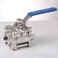 Split Body 3 Piece Stainless Steel Floating Screwed Ball Valves