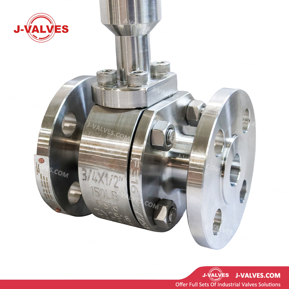 0.75x0.5"150LB Two Piece Stainless Steel Extended Stem Floating Ball Valve