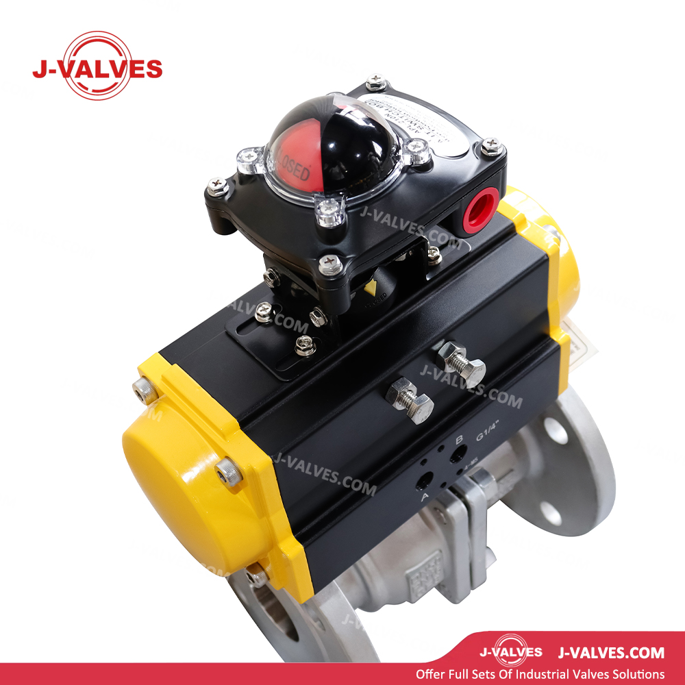DN50 PN16 CF8 Pneumatic Two Piece Floating Ball Valve