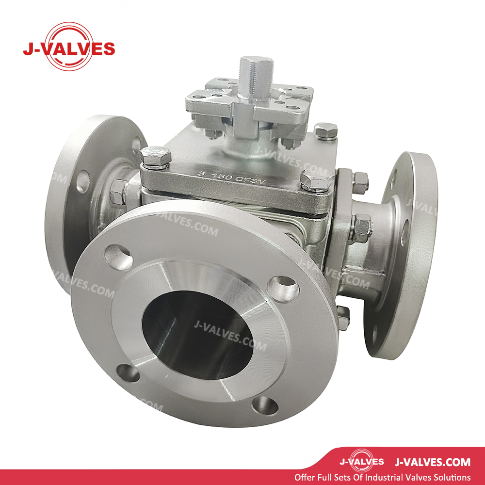 American Standard Three Way High Platform Flange Ball Valve
